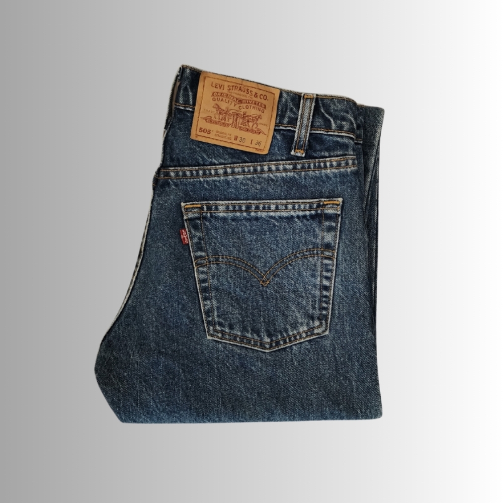Vintage x 80s Levi’s 505 Original Fit Straight Leg Blue Indigo Jean